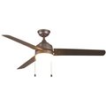 Home Decorators Collection Carrington 60 in. Indoor/Outdoor Ceiling Fan with Led Dome Light Kit, Natural Iron with Black Blades YG419I-NI